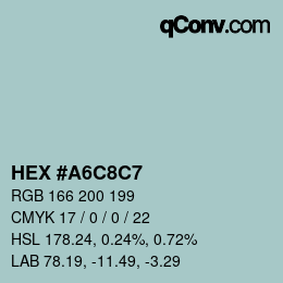 Color code: HEX #A6C8C7 | qconv.com