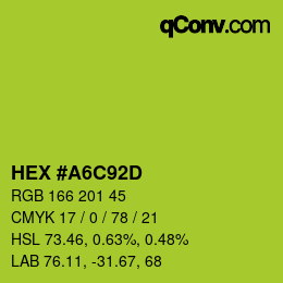 Color code: HEX #A6C92D | qconv.com