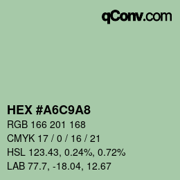 Color code: HEX #A6C9A8 | qconv.com