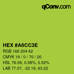 Color code: HEX #A6CC3E | qconv.com