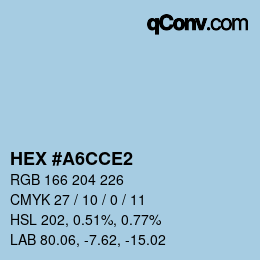 Color code: HEX #A6CCE2 | qconv.com