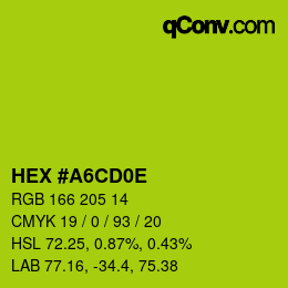 Color code: HEX #A6CD0E | qconv.com