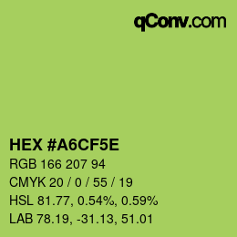 Color code: HEX #A6CF5E | qconv.com
