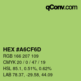 颜色代码: HEX #A6CF6D | qconv.com