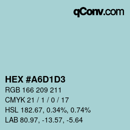 Código de color: HEX #A6D1D3 | qconv.com