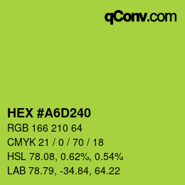 Color code: HEX #A6D240 | qconv.com