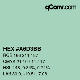 カラーコード: HEX #A6D3BB | qconv.com