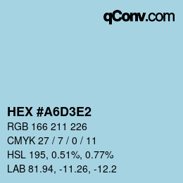 Color code: HEX #A6D3E2 | qconv.com