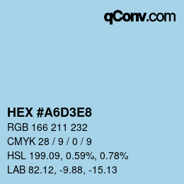 Color code: HEX #A6D3E8 | qconv.com