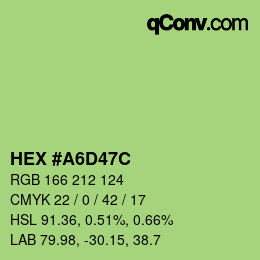 颜色代码: HEX #A6D47C | qconv.com