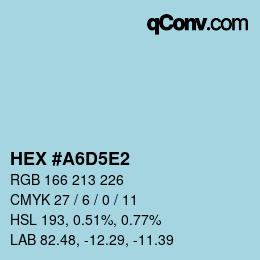 Color code: HEX #A6D5E2 | qconv.com