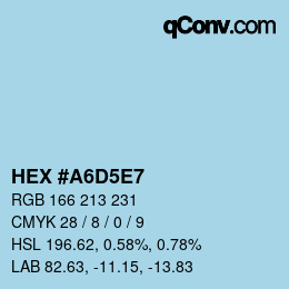 カラーコード: HEX #A6D5E7 | qconv.com