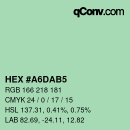 颜色代码: HEX #A6DAB5 | qconv.com