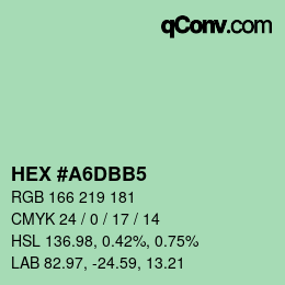 カラーコード: HEX #A6DBB5 | qconv.com