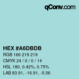 カラーコード: HEX #A6DBDB | qconv.com