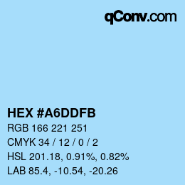 Color code: HEX #A6DDFB | qconv.com