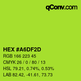 カラーコード: HEX #A6DF2D | qconv.com