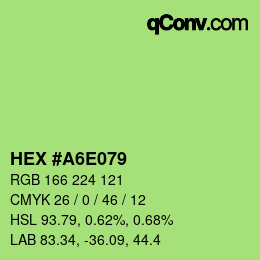 カラーコード: HEX #A6E079 | qconv.com