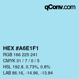 カラーコード: HEX #A6E1F1 | qconv.com