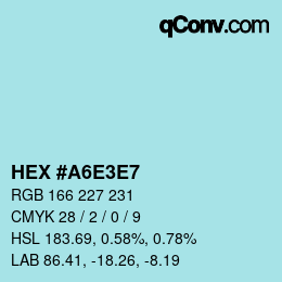 Color code: HEX #A6E3E7 | qconv.com