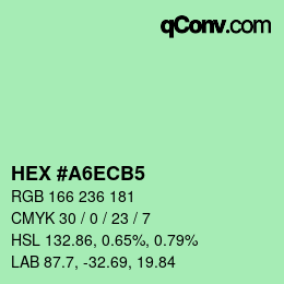 カラーコード: HEX #A6ECB5 | qconv.com