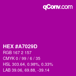 Color code: HEX #A7029D | qconv.com
