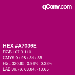 Color code: HEX #A7036E | qconv.com