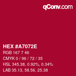 Color code: HEX #A7072E | qconv.com