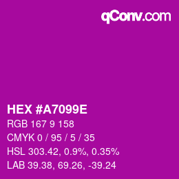Color code: HEX #A7099E | qconv.com