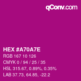 Color code: HEX #A70A7E | qconv.com