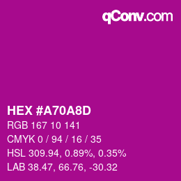 Color code: HEX #A70A8D | qconv.com