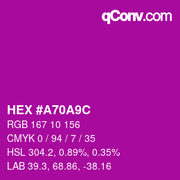 Color code: HEX #A70A9C | qconv.com