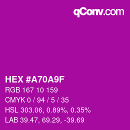 Color code: HEX #A70A9F | qconv.com