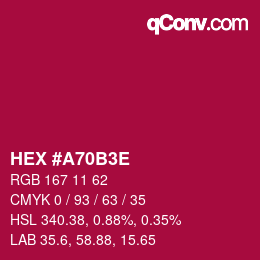 Color code: HEX #A70B3E | qconv.com
