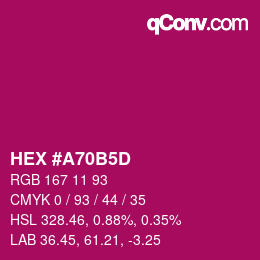 Color code: HEX #A70B5D | qconv.com