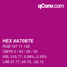 Color code: HEX #A70B7E | qconv.com