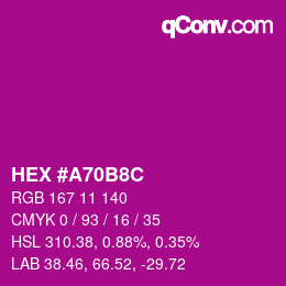 Color code: HEX #A70B8C | qconv.com