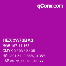 Color code: HEX #A70BA3 | qconv.com