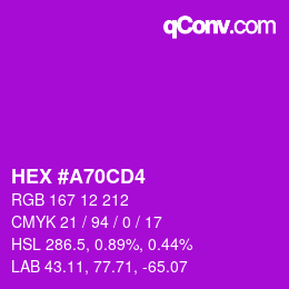 Color code: HEX #A70CD4 | qconv.com
