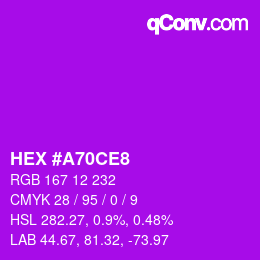 Color code: HEX #A70CE8 | qconv.com