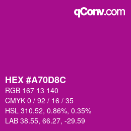 Color code: HEX #A70D8C | qconv.com
