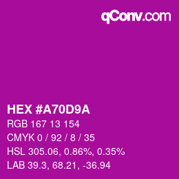 Color code: HEX #A70D9A | qconv.com