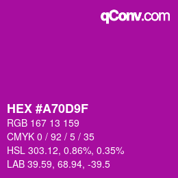 Color code: HEX #A70D9F | qconv.com