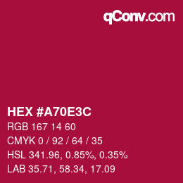 Color code: HEX #A70E3C | qconv.com