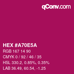 Color code: HEX #A70E5A | qconv.com