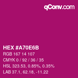 Color code: HEX #A70E6B | qconv.com