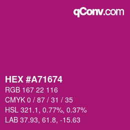 Color code: HEX #A71674 | qconv.com