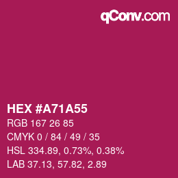 Color code: HEX #A71A55 | qconv.com