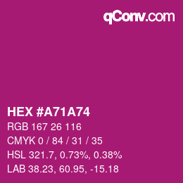 Color code: HEX #A71A74 | qconv.com