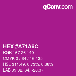 Color code: HEX #A71A8C | qconv.com